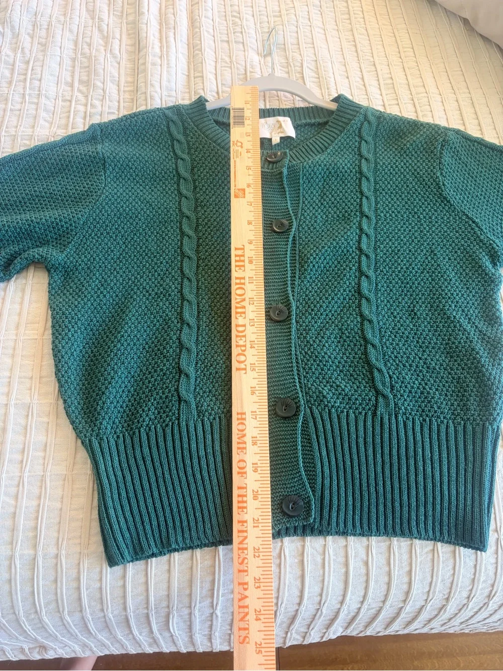 💚The House of Foxy💚Forest Green Cable Knit Button-Up Sweater - Picture 8 of 9